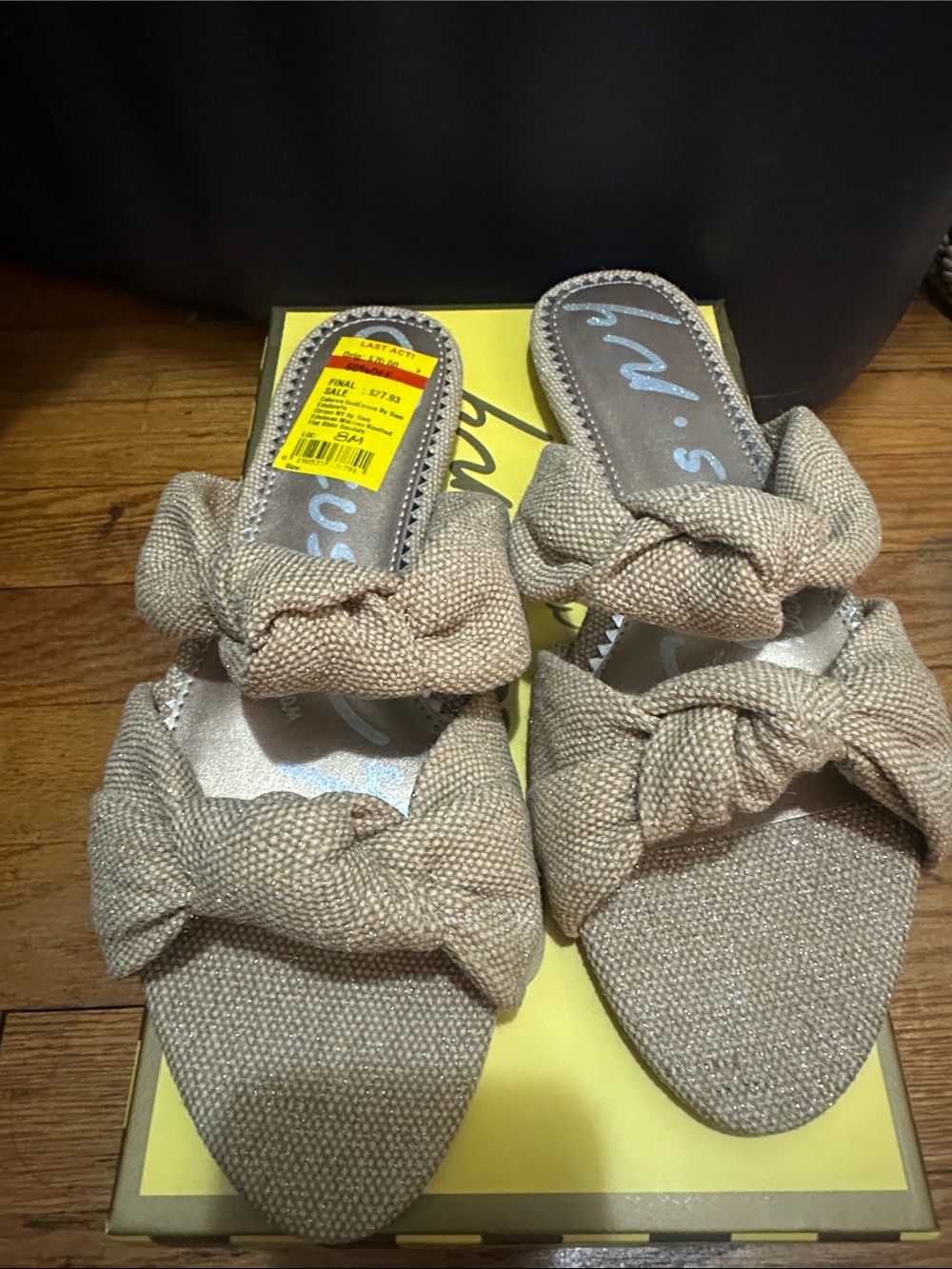 Circus by Sam Edelman Beige Knotted Slide Sandals